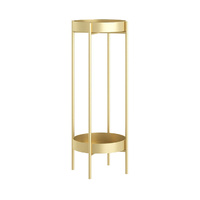 2 Layer 80cm Gold Metal Plant Stand Flower Pot Holder Corner Shelving Rack Indoor Display