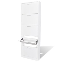 Wooden Shoe Cabinet with 5 Compartments