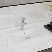 Ceramic Bathroom Sink Basin Faucet/Overflow Hole Rectangular