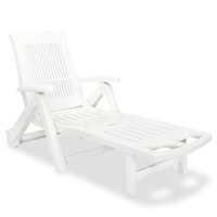 Sun Lounger with Footrest Plastic