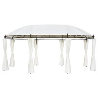 Curtained Steel-Frame Garden Gazebo