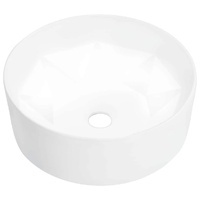 Diamond-Pattern Ceramic Countertop Basin