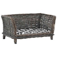 Handwoven Willow Pet Basket with Removable Cushion
