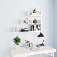 Wall Display Shelf 3 pcs Engineered Wood
