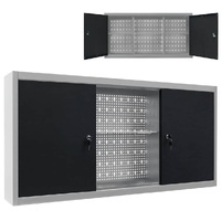 Lockable Wall Tool Cabinet with Three Adjustable Shelves
