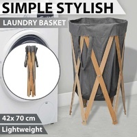 Fold-Flat Canvas Laundry Basket