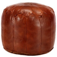 Ovunir Round Leather Pouffe