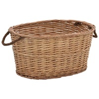 Rope-Handle Willow Log Basket