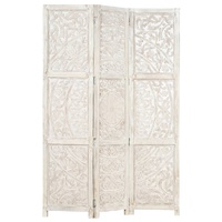 Petaluma Hand carved 3-Panel Room Divider 120 by 165 cm Solid Mango Wood