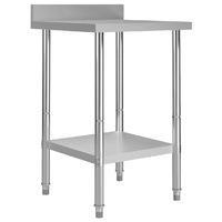 Kitchen Work Table with Backsplash Stainless Steel Kitchen Bench