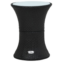 Garden Side Table Drum Shape Poly Rattan