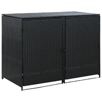 Double Wheelie Bin Shed Poly Rattan