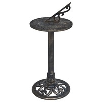 Pedestal Garden Sundial in Bronze-Look Plastic
