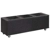 Garden Raised Bed with Pots Poly Rattan 80 by 22 by 79 cm