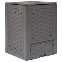 Garden Composter Brown 60 by 60 by 83 cm Plastic Rattan