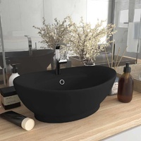 Matt Ceramic Oval Countertop Basin with Tap Hole