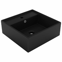 Square Ceramic Basin with Overflow and Tap Opening