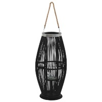 Bamboo Candle Lantern with Hanging Rope