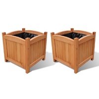 Wooden Raised Bed 30 by 30 by 30 cm Set of 2