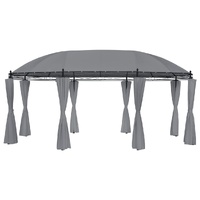 Gazebo with Curtains 520 by 349 by 255 cm