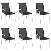Stackable Garden Chairs Steel and Textilene