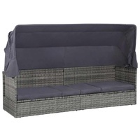 Cuvlori Canopy Rattan Outdoor Lounger