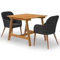 Olvosa Acacia and Rattan Garden Dining Set