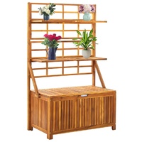 Storage Box with Trellis 99 by 55 by 160 cm Solid Acacia Wood