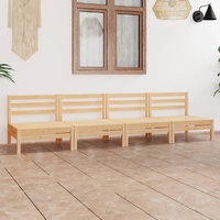 4 Piece Garden Lounge Set Solid Wood Pine