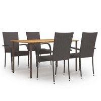 Garden Dining Set Poly Rattan