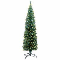 Slim Christmas Tree with USB Lights and Steel Base