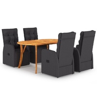 Garden Dining Set Black