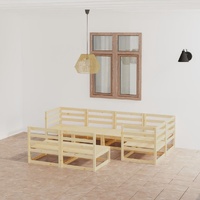 7 Piece Garden Lounge Set Solid Pinewood