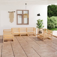 7 Piece Garden Lounge Set Solid Pinewood