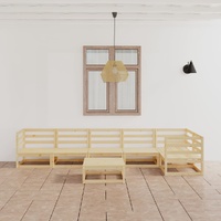 7 Piece Garden Lounge Set Solid Pinewood
