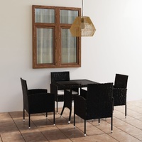 5 Piece Garden Dining Set Poly Rattan