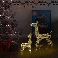 Warm-White Acrylic Reindeer Duo with LED Lighting