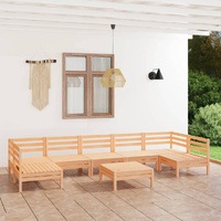 8 Piece Garden Lounge Set Solid Pinewood