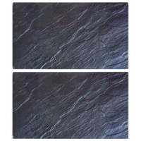 Chopping Boards 2 pcs with Stone Pattern Tempered Glass