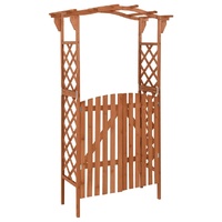Pergola with Gate 116 by 40 by 204 cm Solid Firwood