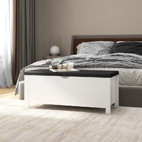Storage Box with Cushion 105 by 40 by 45 cm Engineered Wood