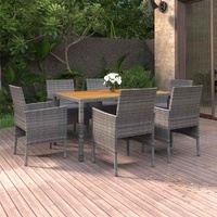 Suleto Acacia-Top Rattan Garden Dining Set