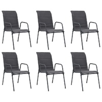 Stackable Garden Chairs Steel and Textilene Anthracite