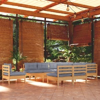 11 Piece Garden Lounge Set with Cushions Solid Pinewood