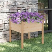 Garden Planter 70 by 70 by 70 cm Solid Pinewood Wood Plant Pot