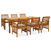 Garden Dining Set with Cushions Solid Acacia Wood