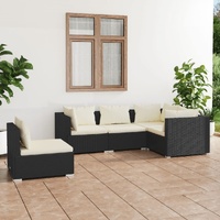Garden Lounge Set with Cushions Poly Rattan