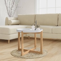 Coffee Table 53x53x43.5cm Engineered Wood&Solid Wood Pine