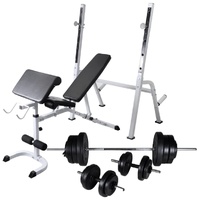 Workout Bench with Weight Rack Barbell and Dumbbell Set Exercise Benches Range 2