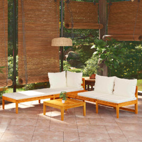 Garden Lounge Set with Cushions Acacia Wood